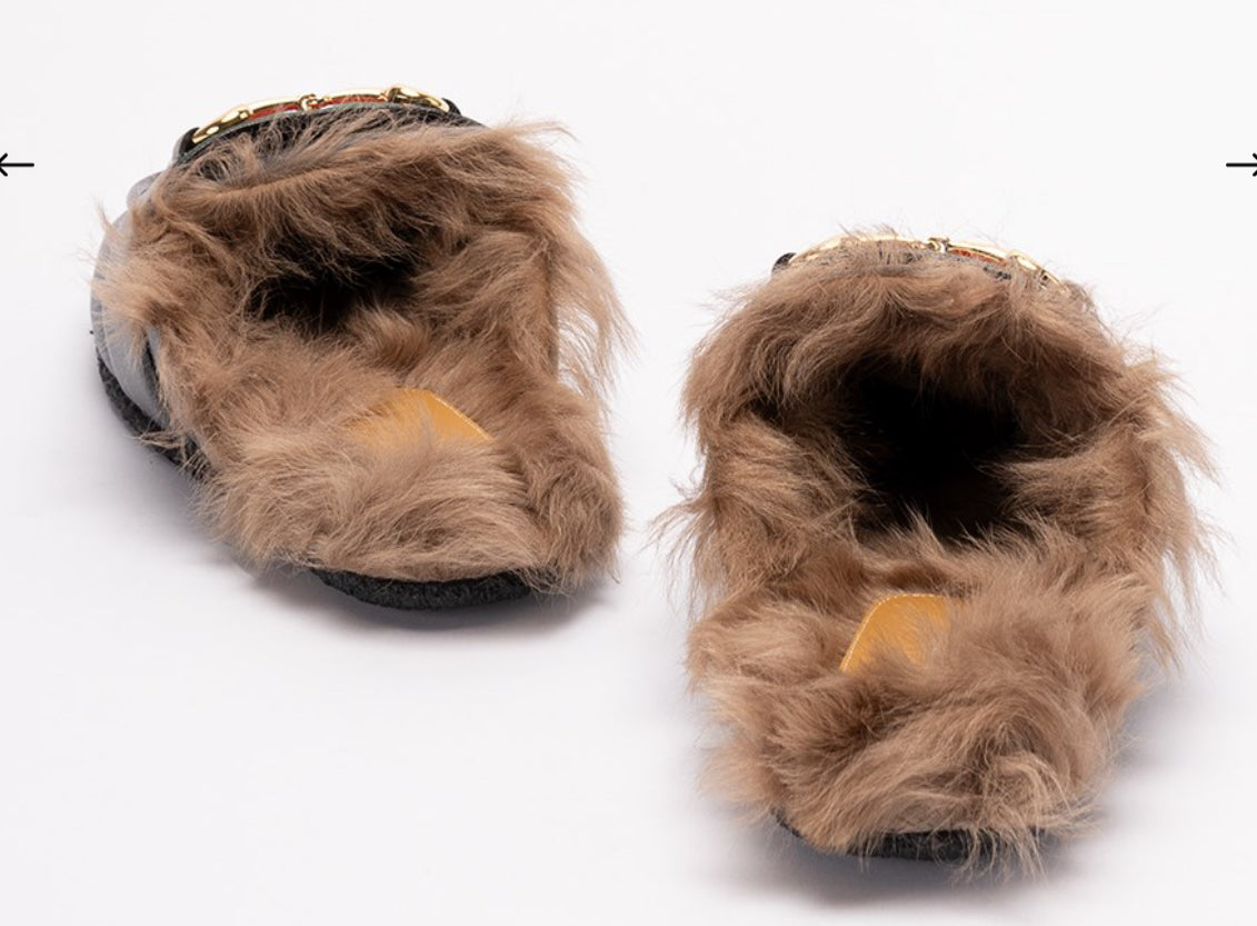 Gucci fur mules men