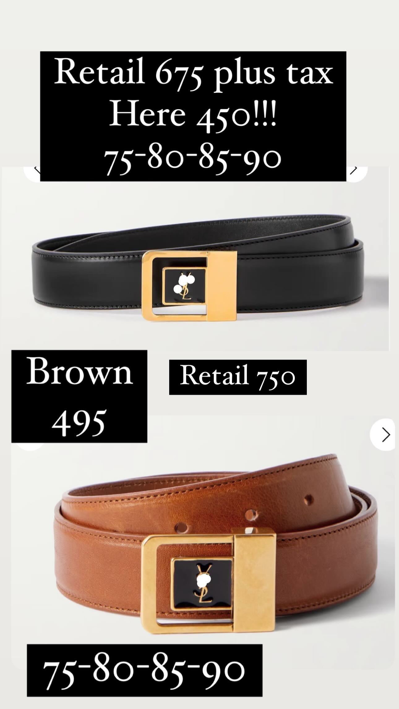 Ysl belt black gold buckle