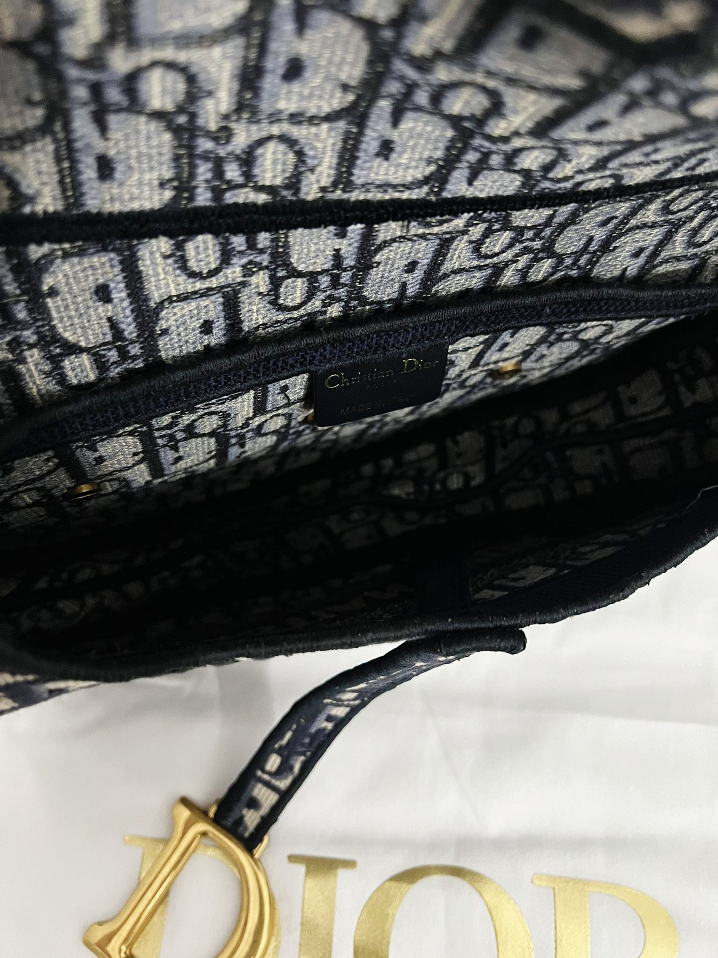 Dior saddle blue Oblique