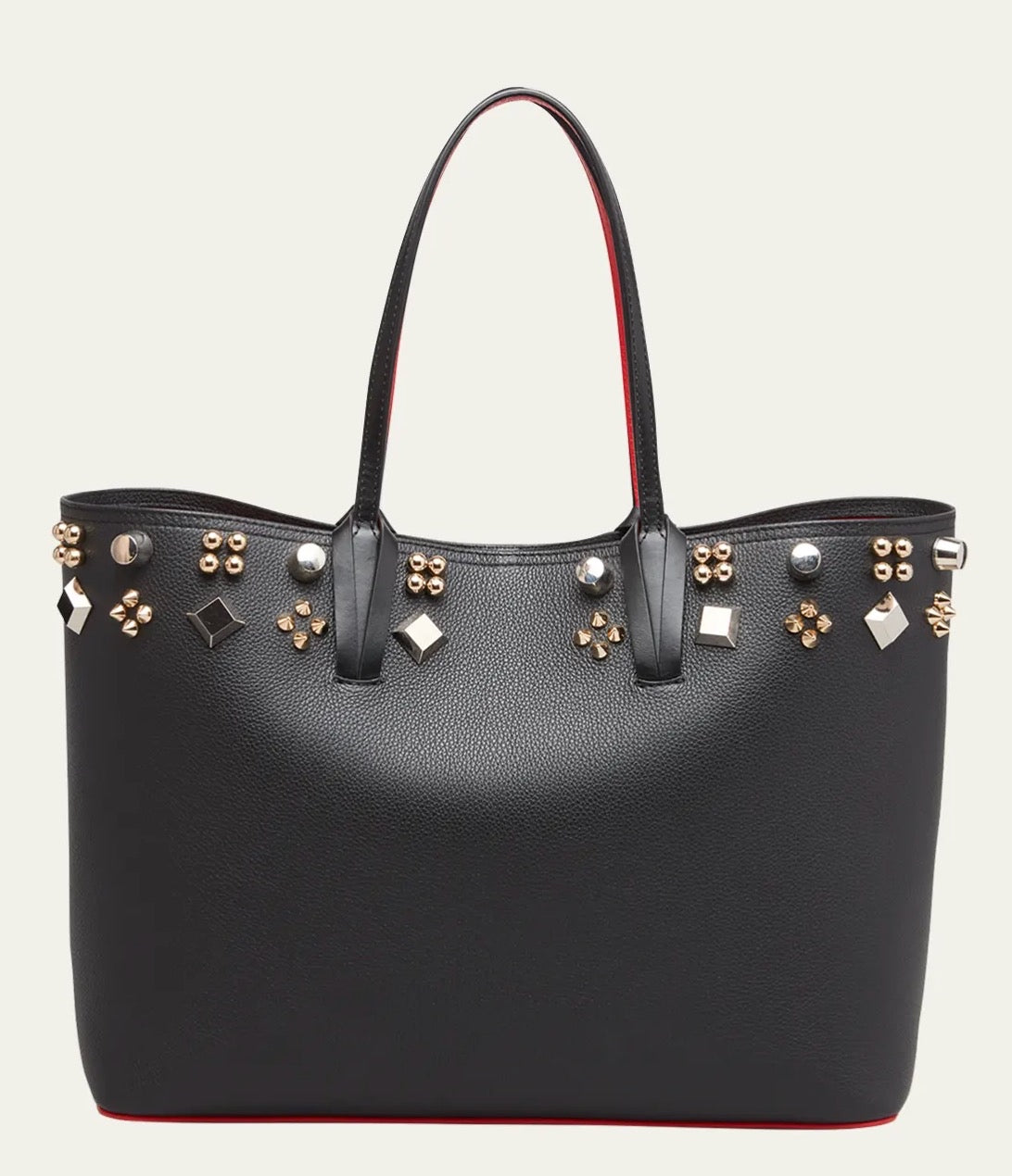 Cabata Empire Spike Studded Leather Tote Bag