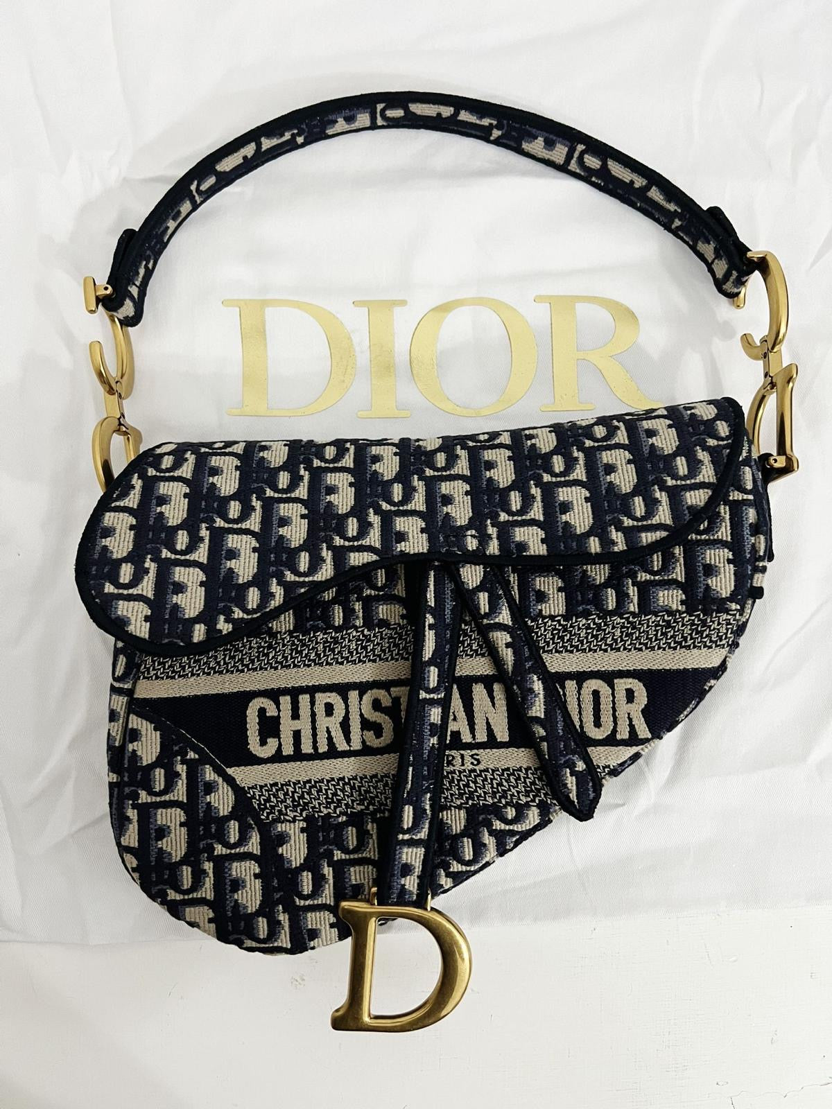 Dior saddle blue Oblique