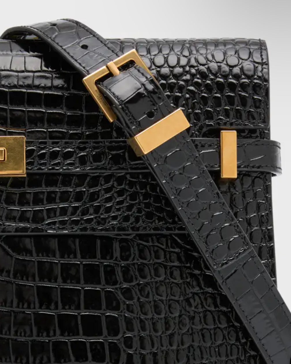 Ysl croco Medium Manhathan