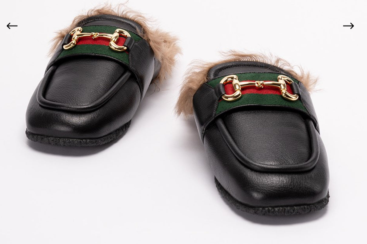 Gucci fur mules men