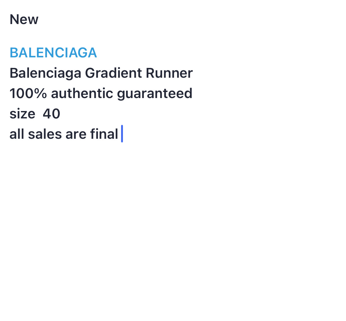 BALENCIAGA
Balenciaga Gradient Runner 40