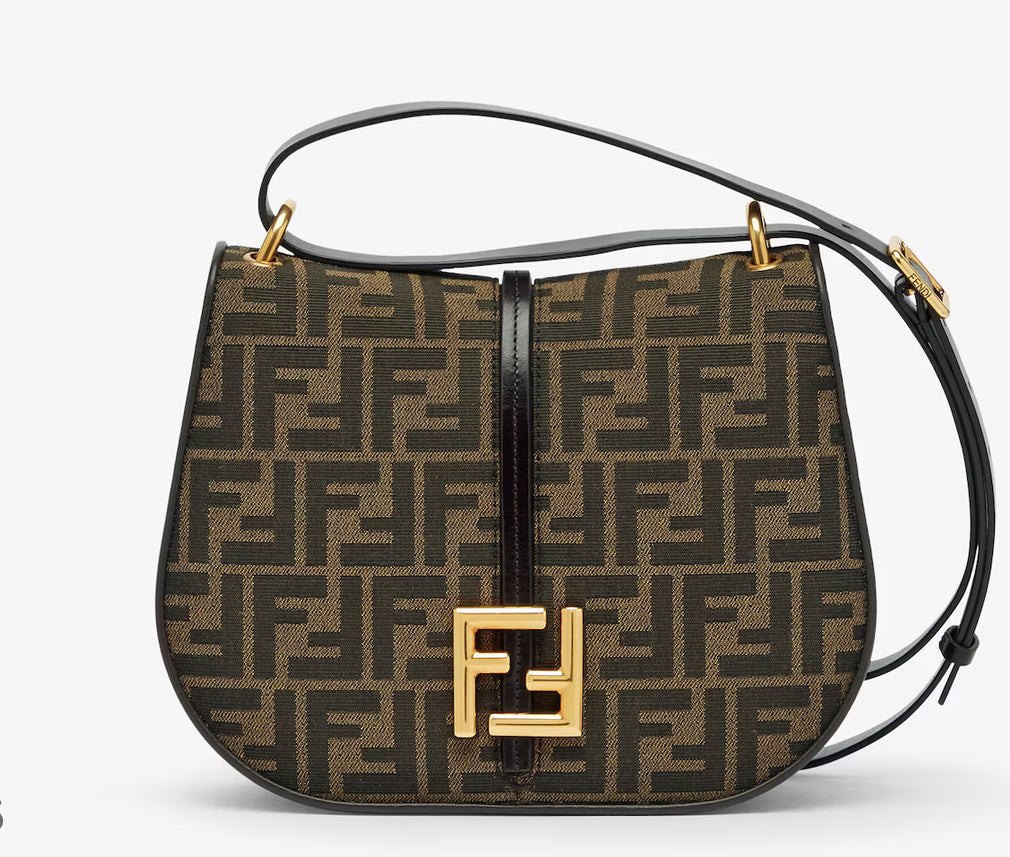 C’mon Medium
Brown FF jacquard fabric and leather bag