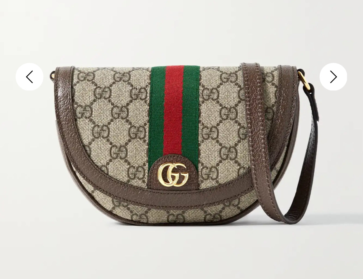 GUCCI
Ophidia leather-trimmed printed coated-canvas shoulder bag