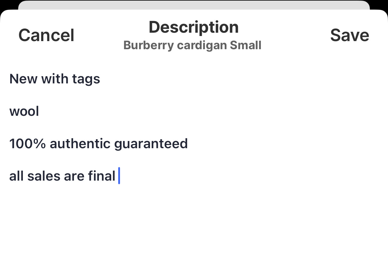 Burberry cardigan Small