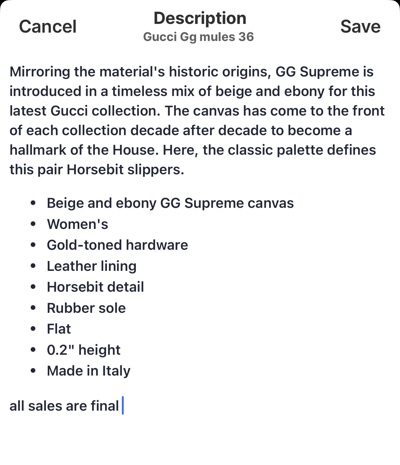 Gucci Gg mules 38