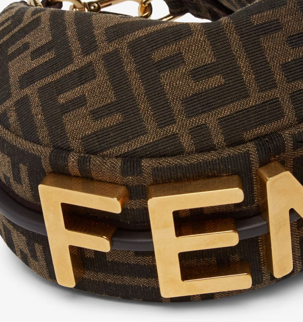 Fendigraphy Mini
Brown FF jacquard fabric mini bag