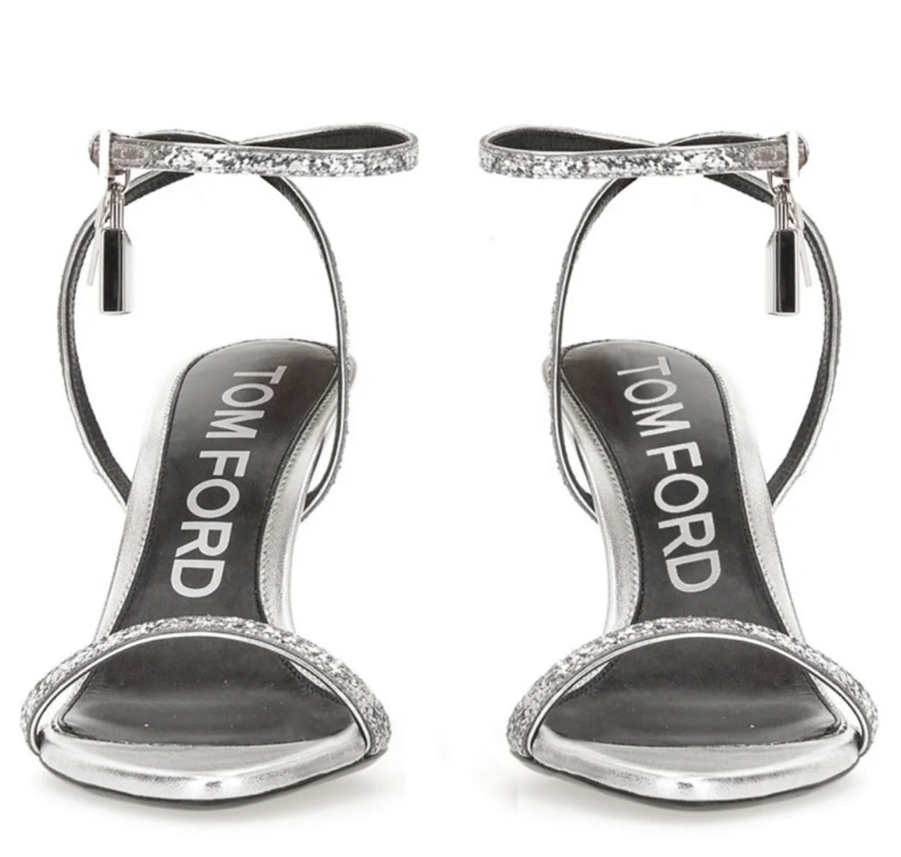 Tom ford glitter / silver lock sandals