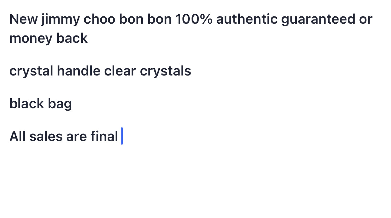 Jimmy choo bon bon clear crystals bag