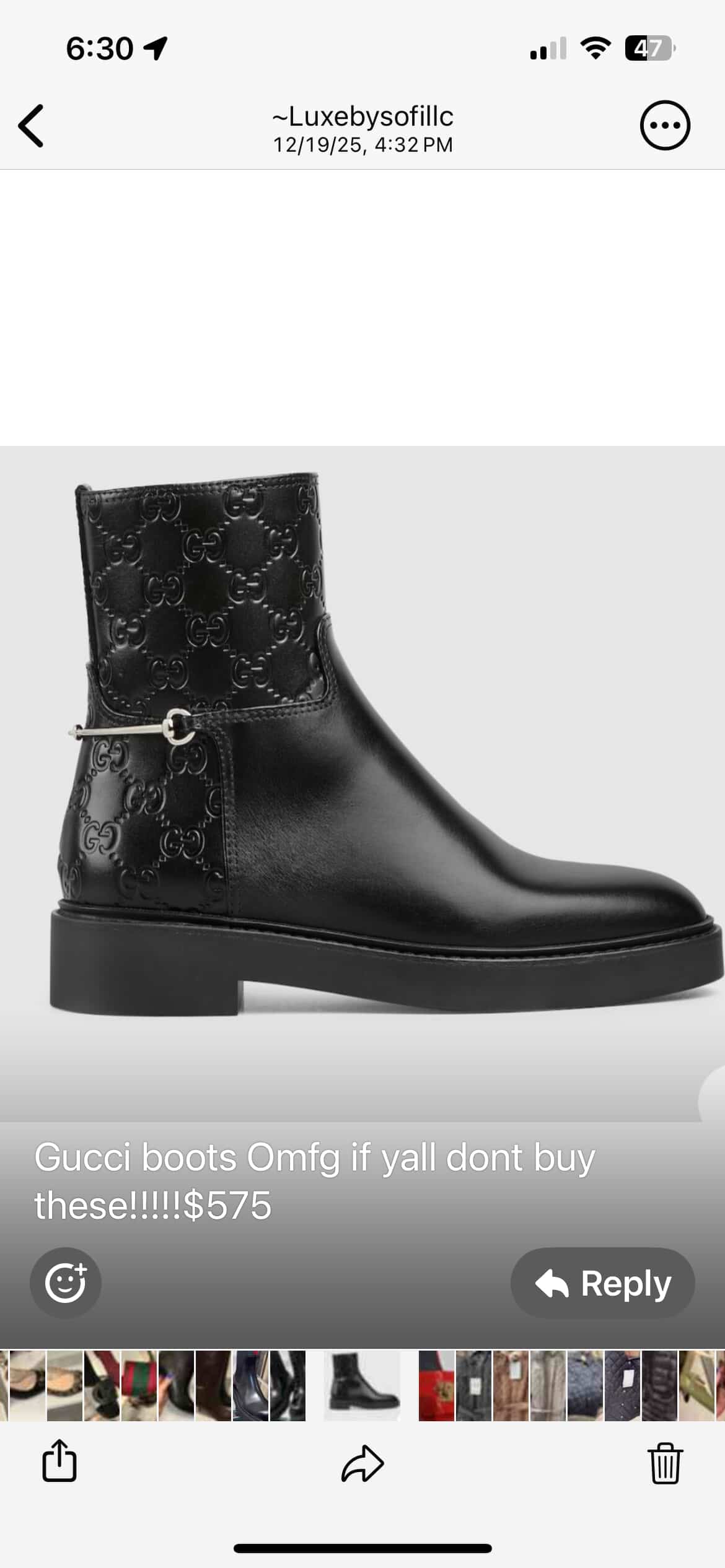 Black leather Gg boots 38 1/2