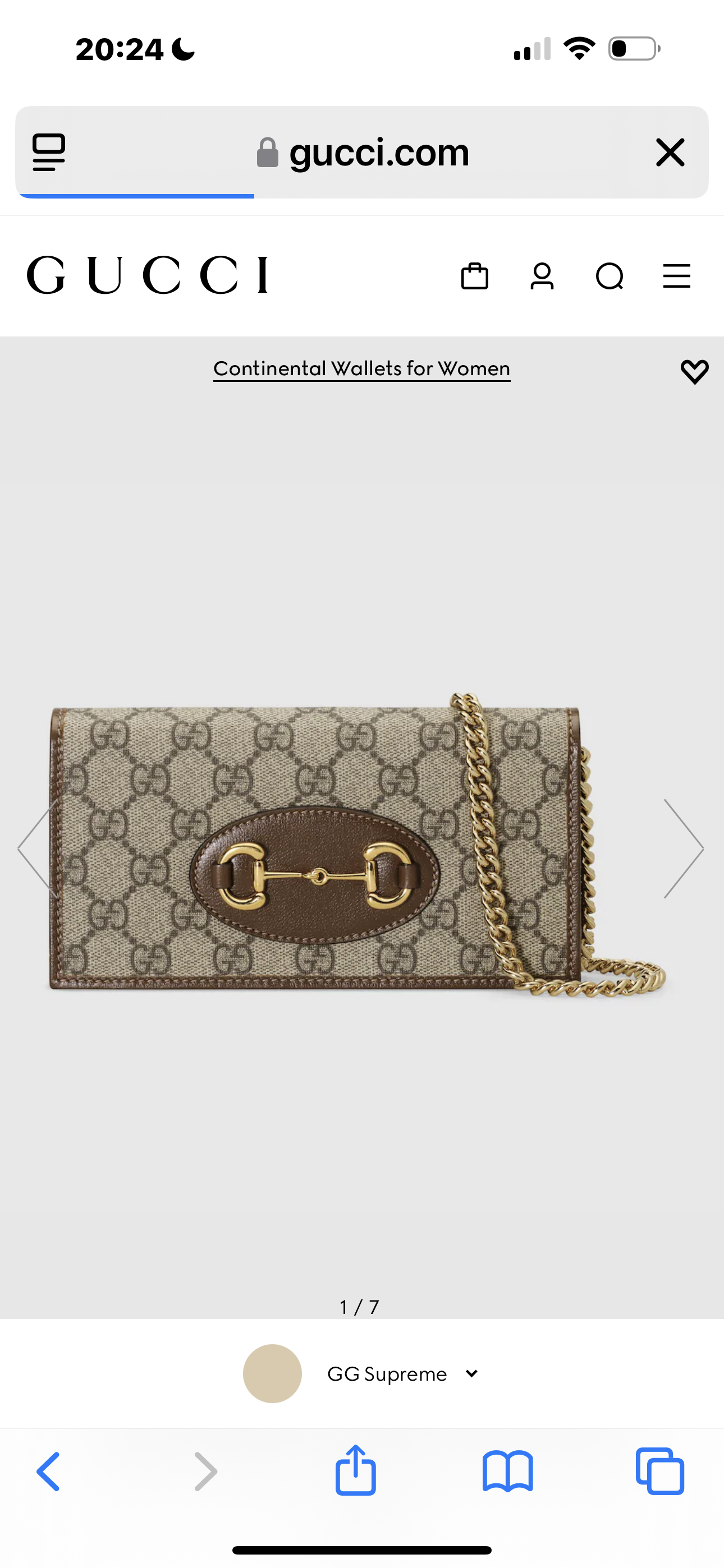 GUCCI HORSEBIT 1955 WALLET WITH CHAIN
