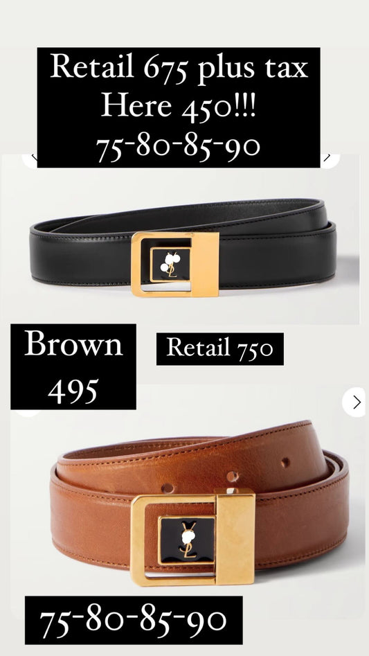 Ysl belt black gold buckle