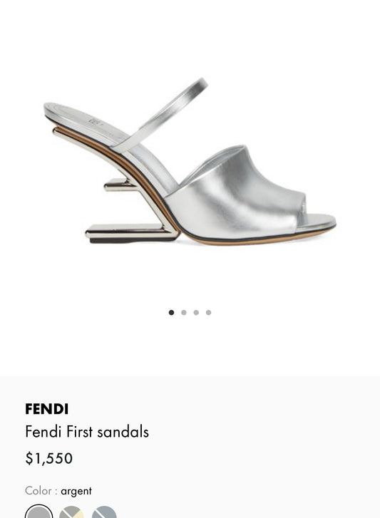 Fendi first sandals silver