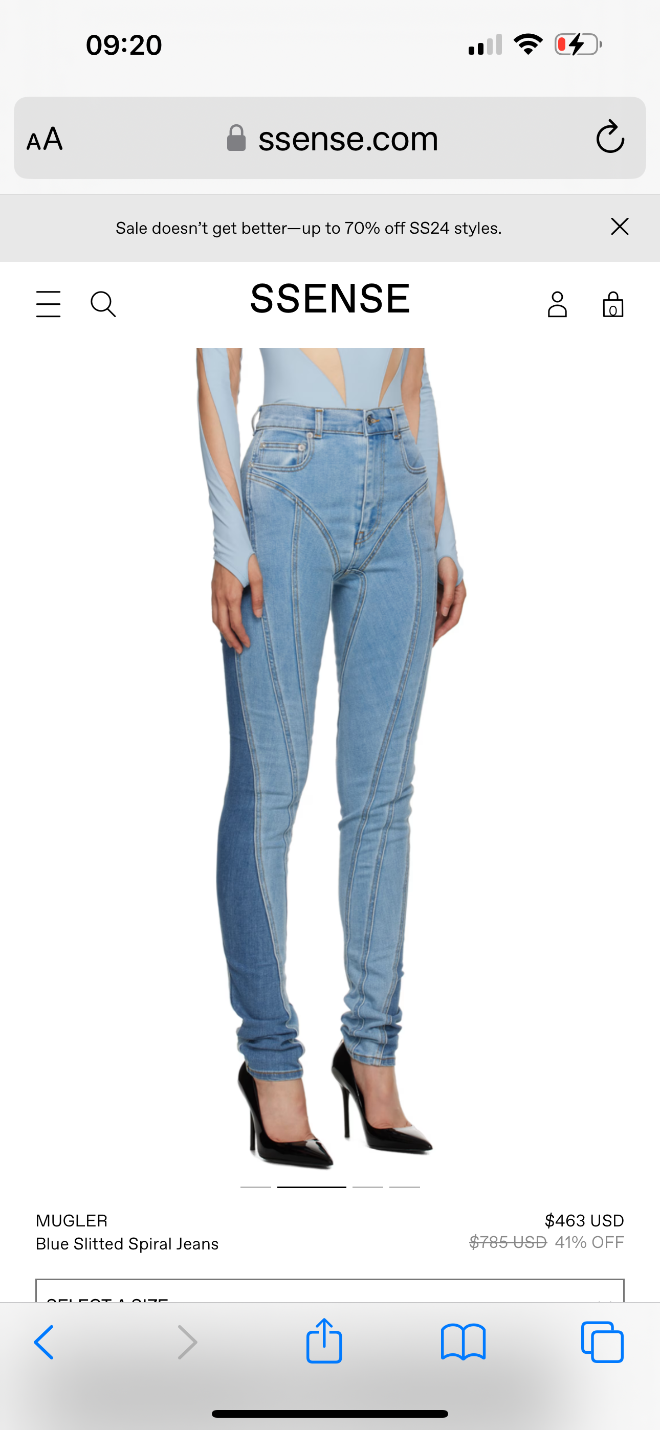 Valentino sandals and Mugler jeans for Megan