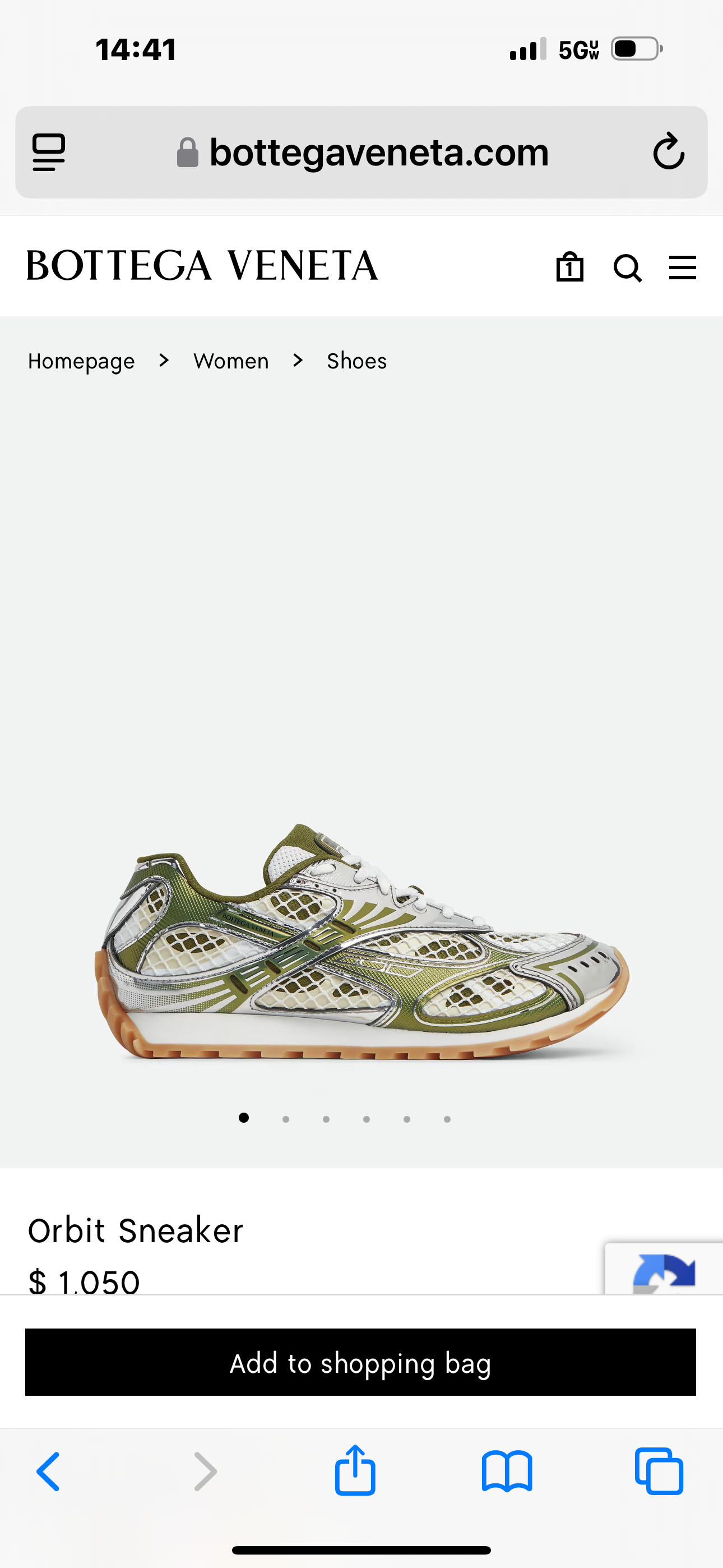 Bottega orbit Mud & silver 42 order