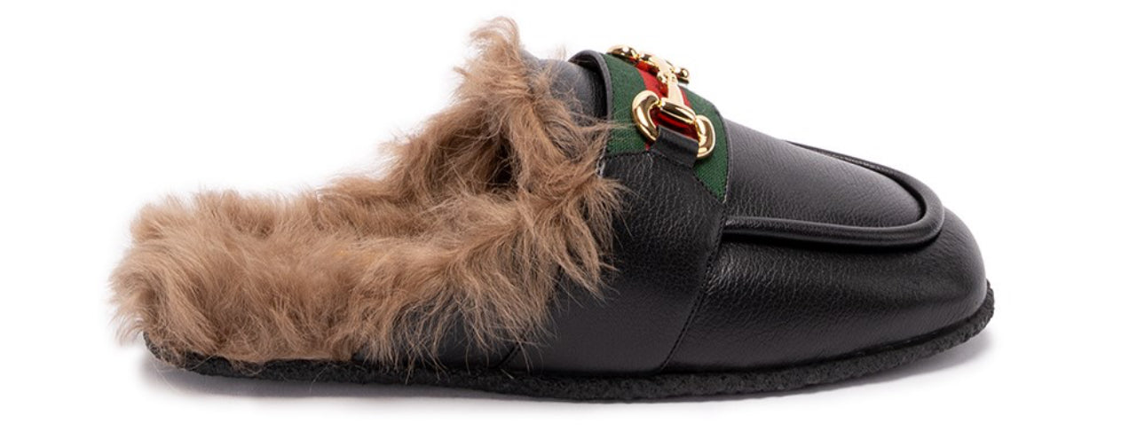 Gucci fur mules men