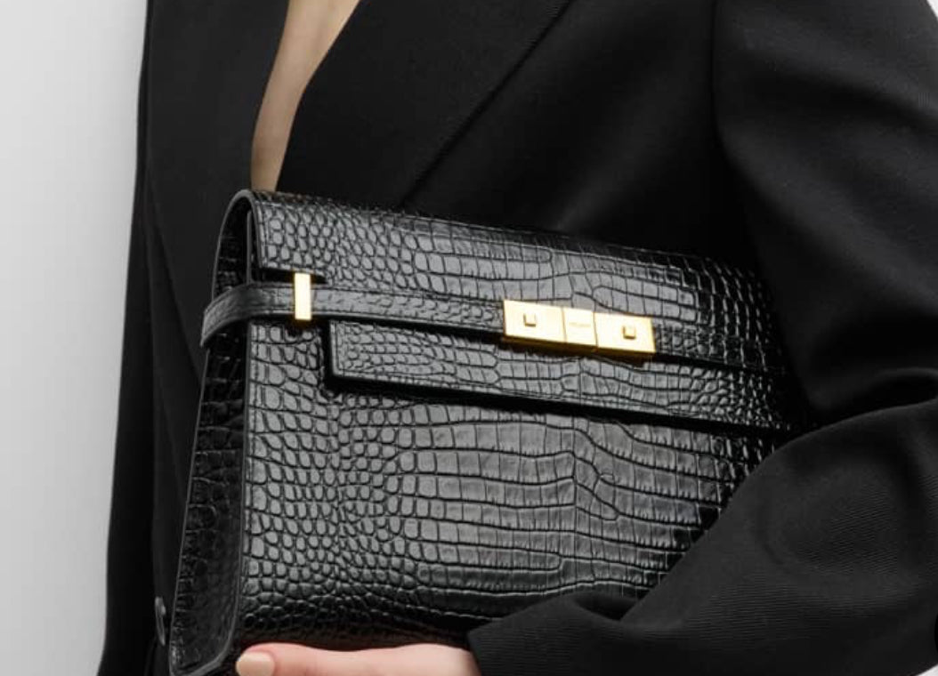 Ysl croco Medium Manhathan