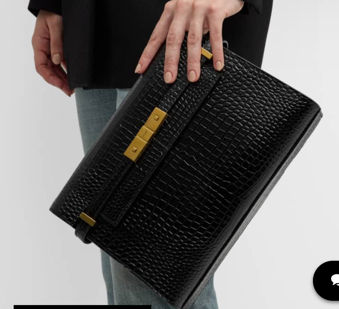 Ysl croco Medium Manhathan
