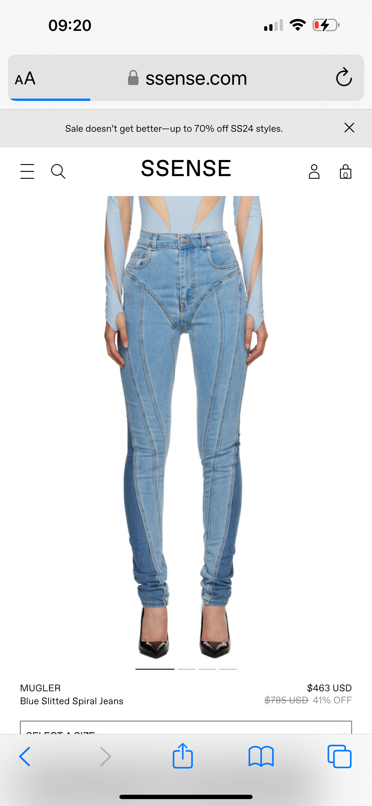Valentino sandals and Mugler jeans for Megan