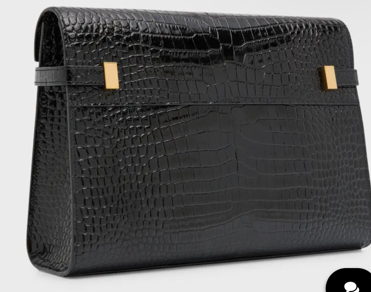 Ysl croco Medium Manhathan