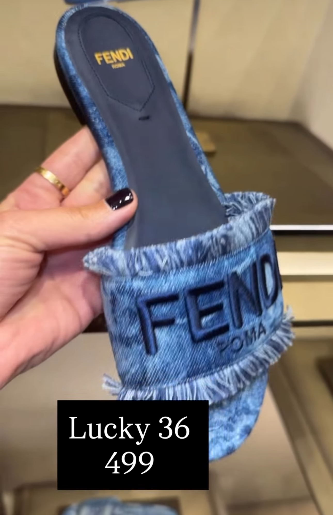 Fendi denim slides 36