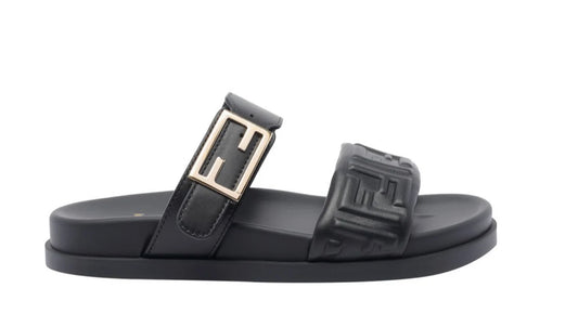 Fendi feel slides 38 & Mama baguette nano bag black