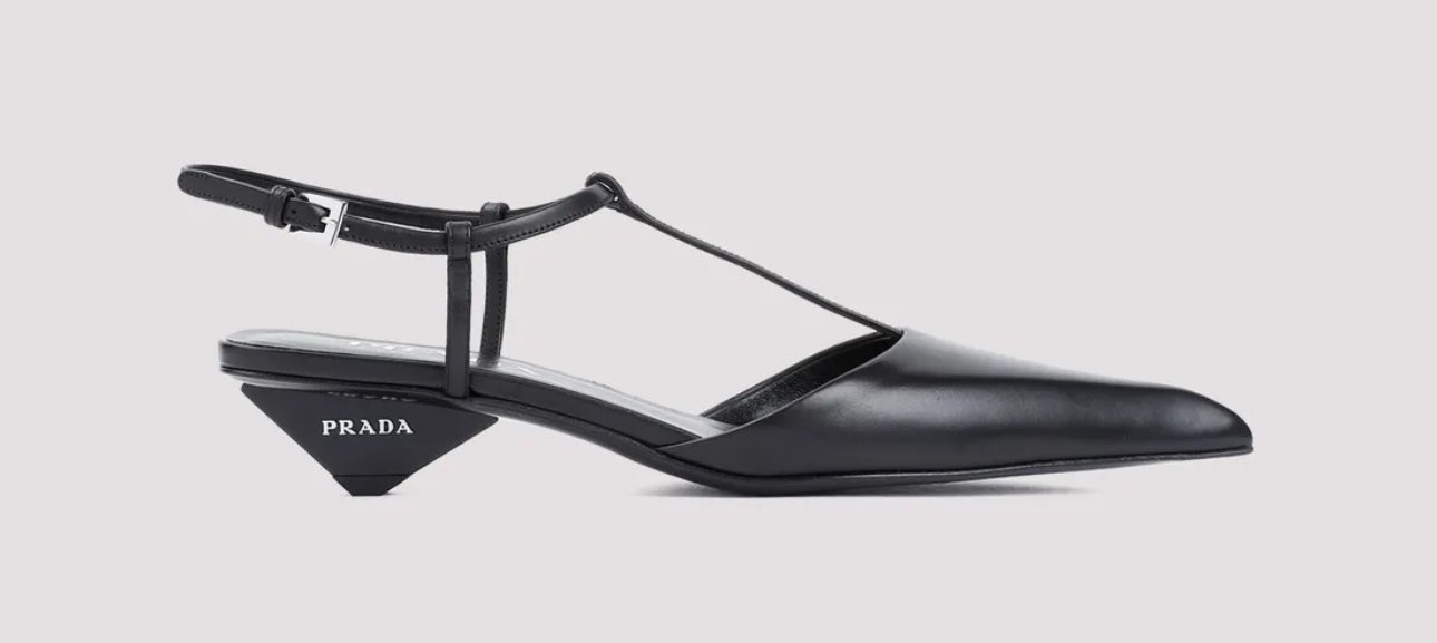 Prada sling back black pump
