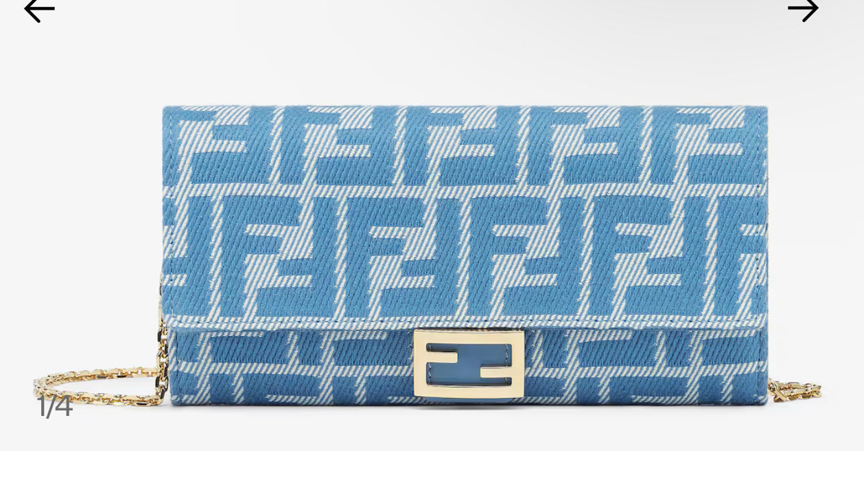Fendi Roma Continental With Chain brown & blue
