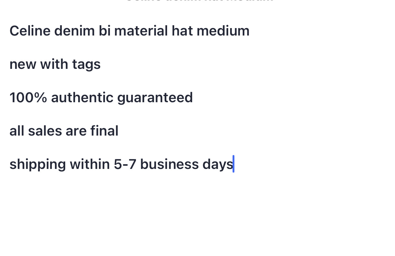 Celine Medium Denim hat