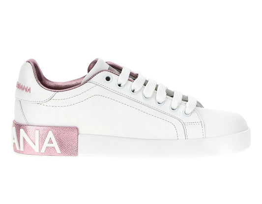 Dolce logo sneakers white pink 41