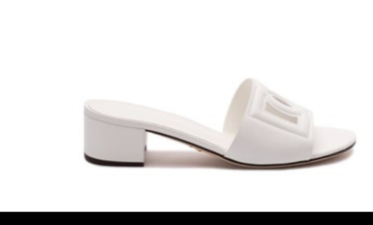 Dg white block heel sandals 40
