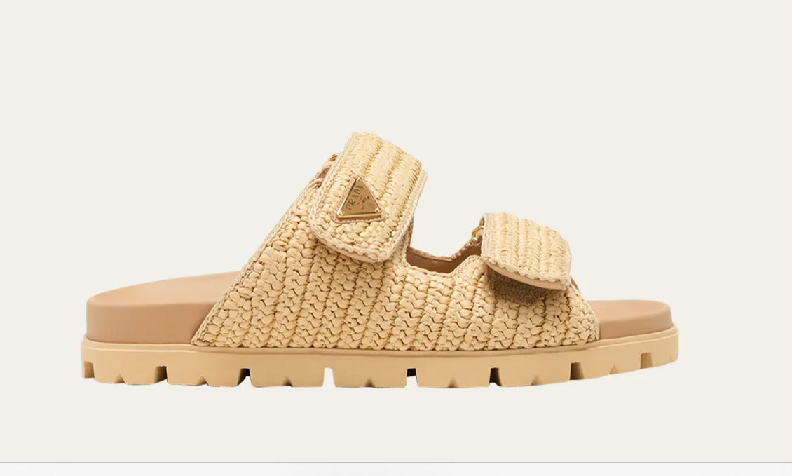 Prada raffia sandals