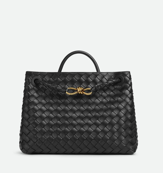 Bottega andiamo black medium gold hardware