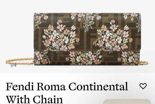 Fendi Roma Continental With Chain brown & blue