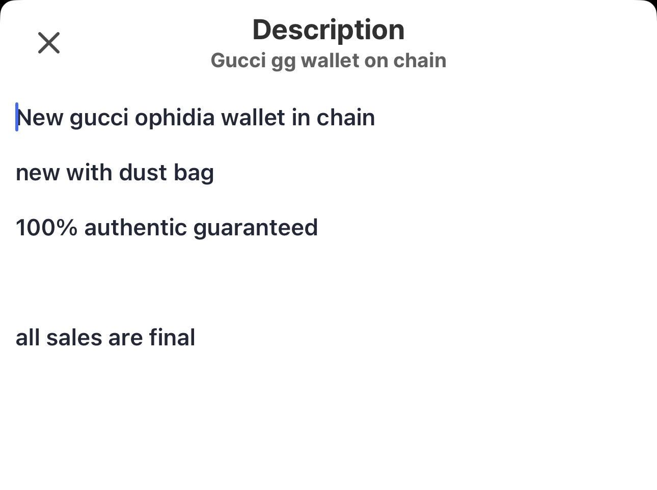 Gucci gg wallet on chain