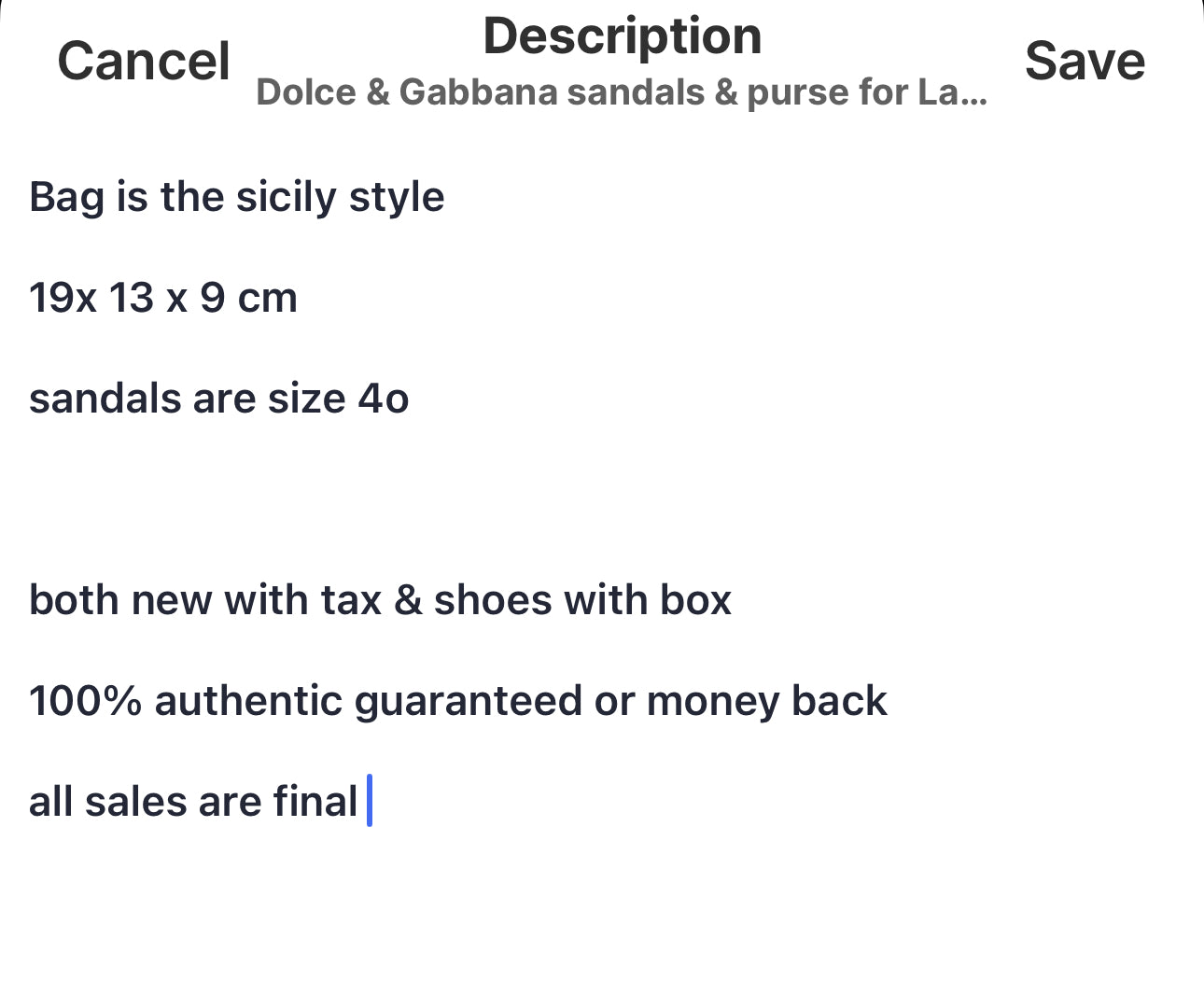 Dolce & Gabbana sandals & purse for Laura