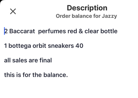 Order balance for Jazzy