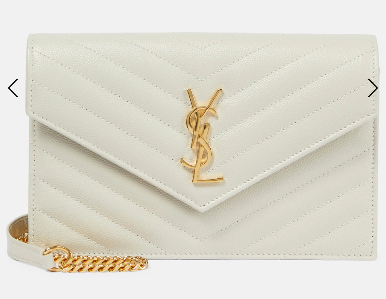 Ysl wallet in chain cream new
