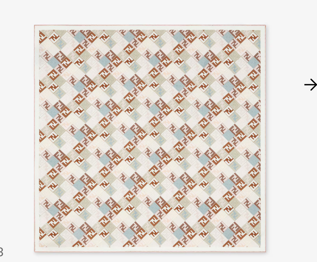 Fendi ff silk scarf 55 x 55 cm