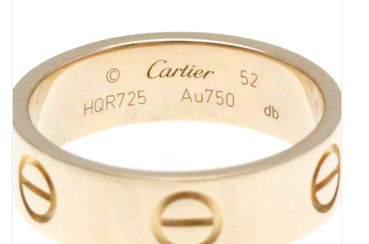 Cartier live ring thick band 52 rose gold