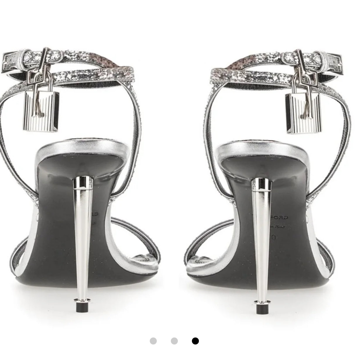 Tom ford glitter / silver lock sandals