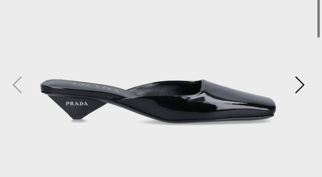Prada mules patent leather 38