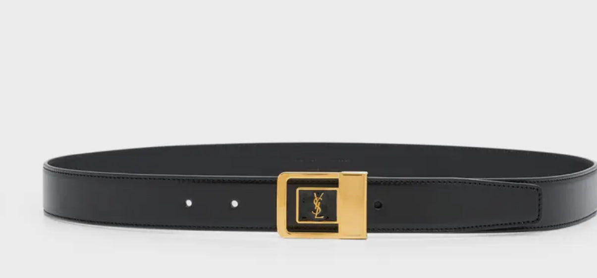 Ysl belt black gold buckle