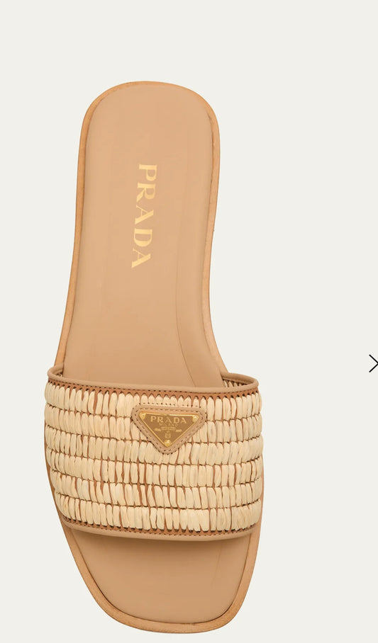 Prada raffia slides 41