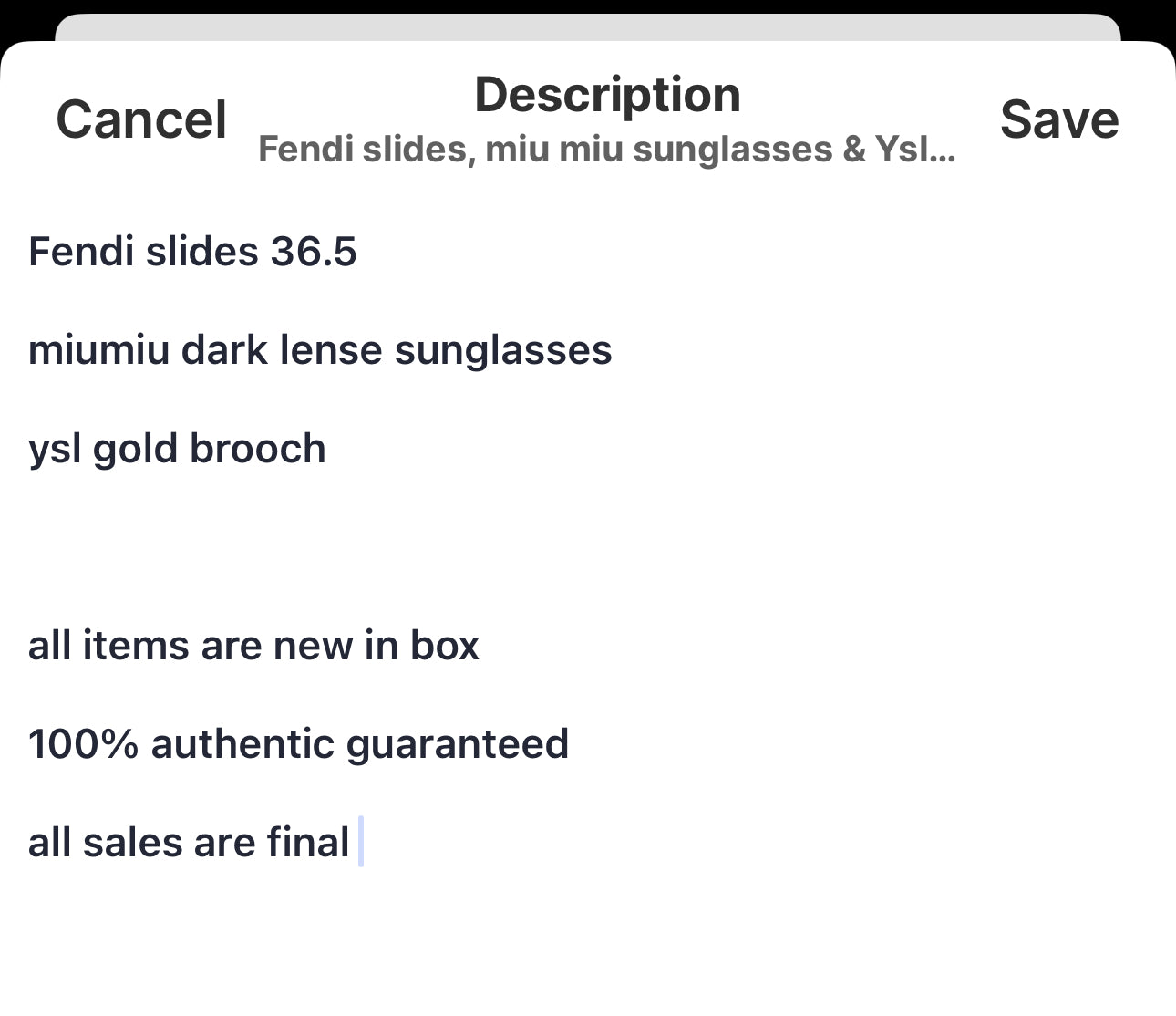 Fendi slides, miu miu sunglasses & Ysl brooch for Miurel “balance “