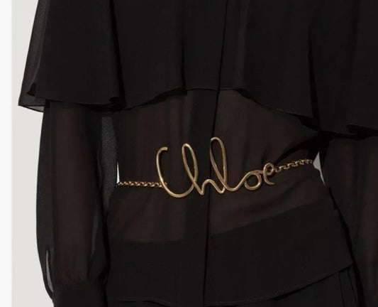 Chloe chain belt brass gold