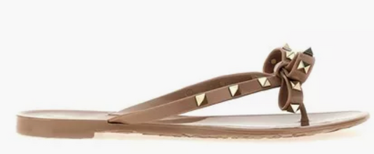 Valentino rockstud bow slides 4o