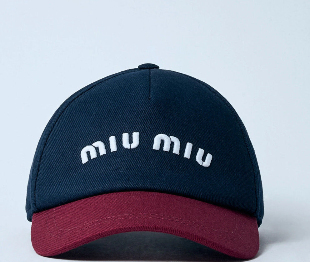 Miu miu hat navy/burgundy LARGE